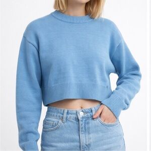 Zara Light Blue Ribbed Sweater